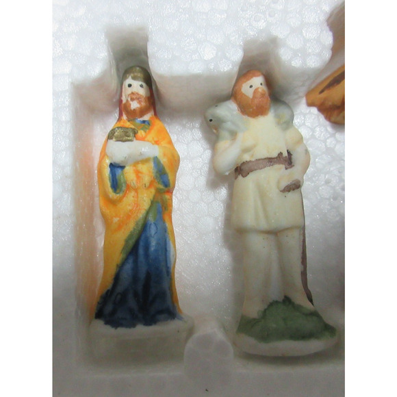 Nativity Set Lemax Dickensvale 1992 Hand Painted Porcelain W Box 5 Piece Set - Picture 3 of 5